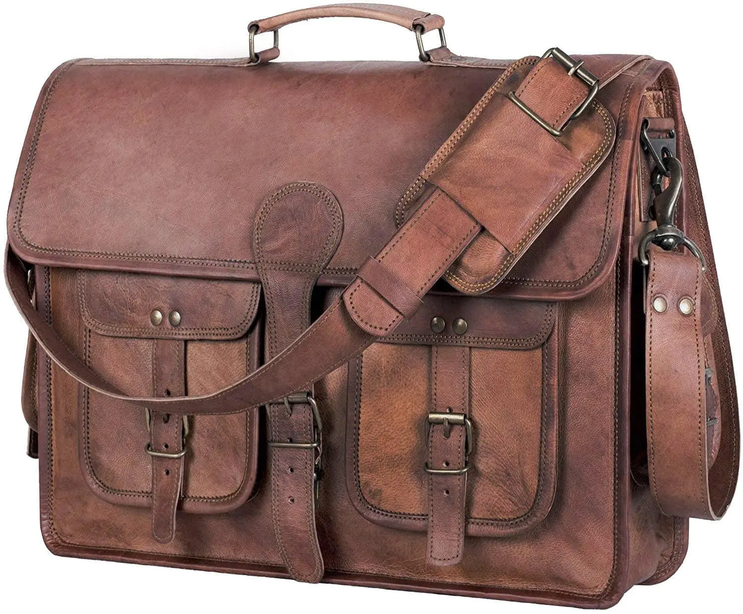 Leather Briefcase Laptop Bag 16-Inch – Handmade Messenger Satchel for Men & Women Leather Briefcase Laptop Bag 16-Inch – Handmade Messenger Satchel for Men & Women