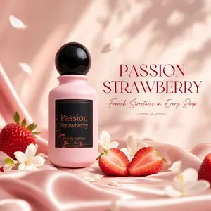 pink Passion Strawberry Eau de Parfum for Women, 1.7 fl oz Long-Lasting Gourmand Perfume with Strawberry, Cream, Musk & Marshmallow Cotton Candy – Sweet Fruity Floral Scent, Elegant Women’s Fragrance Gift single bottle