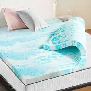Mattress Topper Memory Foam Cooling Gel Swirl Infused Bed Topper