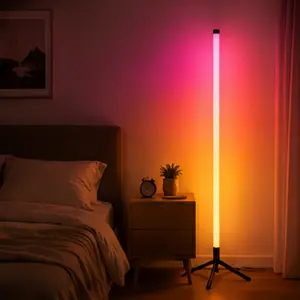 Smart LED Floor Lamp, RGB Color Changing, Music Sync, Romantic Atmosphere, Ideal for Dance Halls, Gaming Rooms, Home Parties, Holiday Decor, LED RGB Light