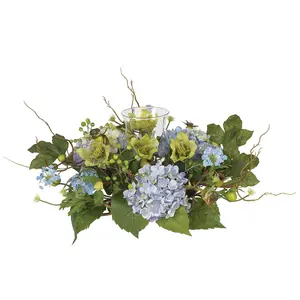 Hydrangea Candleabrum Centerpiece by Nearly Natural