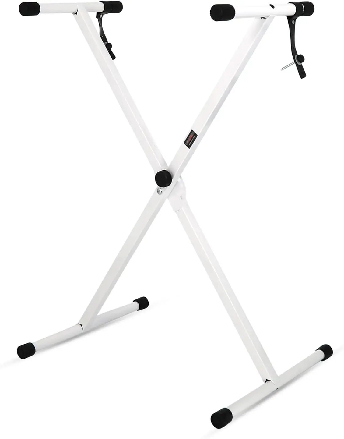 5 CORE Keyboard and Piano Stand Single X Style Height Adjustable Portable Stable Metal Alloy Construction Easy to Assemble for Travel/Storage White - KS 1X WH