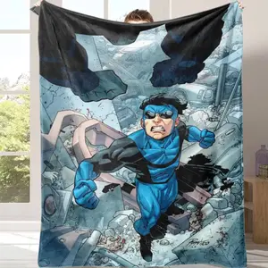 Viral Invincible Flannel Blanket | Mark Grayson in Action Comic Art Blanket,Baby blankets and adult blankets Must‑Have for Invincible Series Fans, Ultra Cozy Warm Throw Blanket, Ideal Birthday Christmas Mother’s Day Graduation Gift for Comic Lovers, Warm