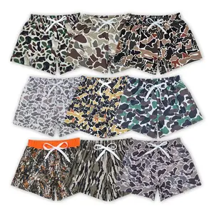 Camouflage Grey Print Summer Boy Swim Short trunks