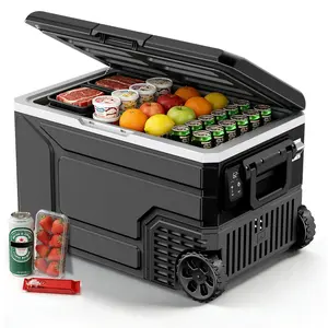 12V Portable Refrigerator 42/53/68QT Compressor Electric Cooler,,  Dual-Voltage 12V/24V DC Car Cooler, -4°F to 68°F Portable Freezer for Car, Truck, RV, Camping, Home, Road TripsBlack