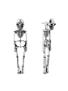 1 Pair Of  Personality Exaggerated Funny Punk Style Skull Skeleton Women Fashion Stud Earrings - A unique Christmas gift Trendy Jewelry
