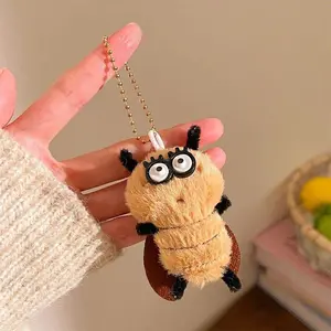 New Cute Cockroach Plush Keychain Stuffed Animal Car Key Holder Backpack Pendant Key Chain Stuffed Doll For Students Keyrings