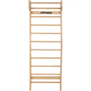 JOYMOR Gymnastics Wood Stall Bar, Wall Mounted Pull Up Bar-Physical Therapy for Stretching Multiuse Exercise Ladder for Indoor Home Gym Workout