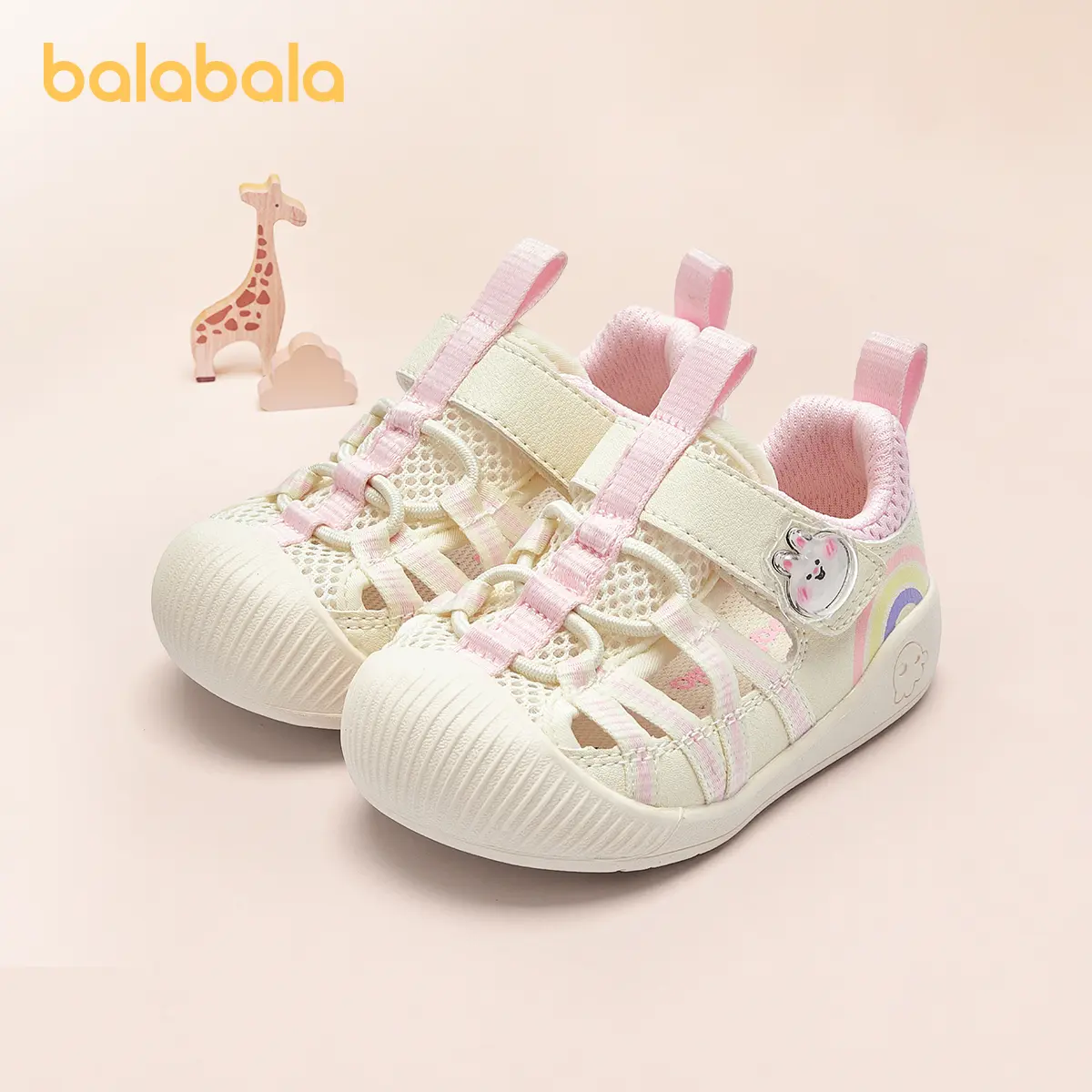 balabala Toddler Casual Clogs Sandals, Low Top Mesh Footwear with Bionic Suction Cup Sole - Anti-Slip, Breathable, Comfortable Round Toe for Baby Toddlers, Toddler Clogs