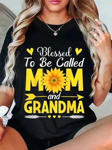 100% Cotton Blessed To Be Called Mom And Grandma Cool Mother's Day Mom T-Shirt
