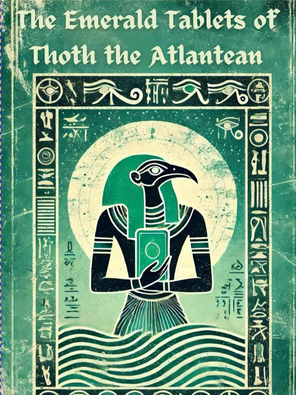 The Emerald Tablets of Thoth the Atlantean Trade Paperback Book - Ancient Egyptian-Inspired Design, Hieroglyphs, Symbolic Artwork for Mystery Seekers