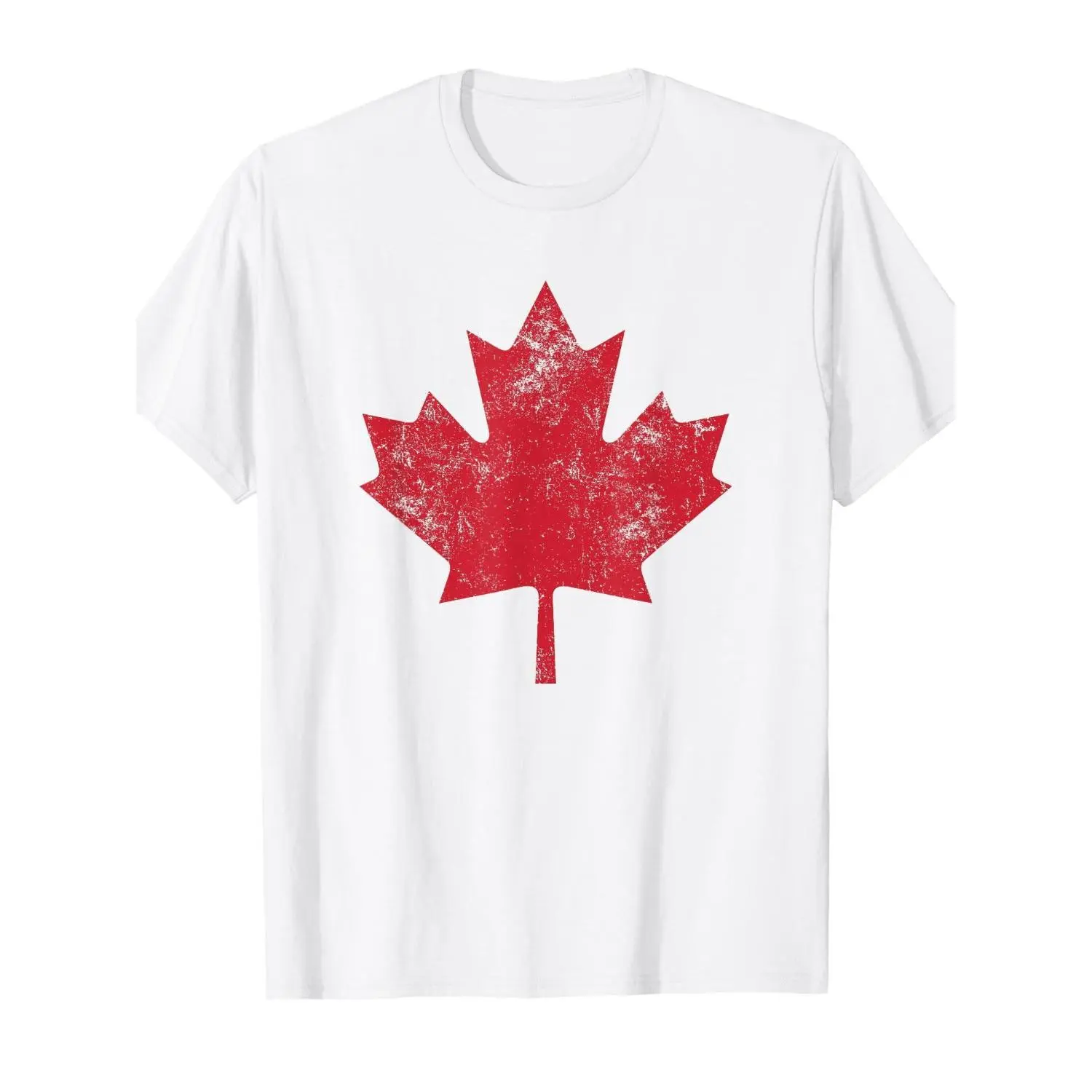 Canada Shirt Women Men Distressed Red Maple Leaf Canada Day T-Shirt Canada Day 180Gsm Round Neck Short Sleeve Men Casual T-Shirt