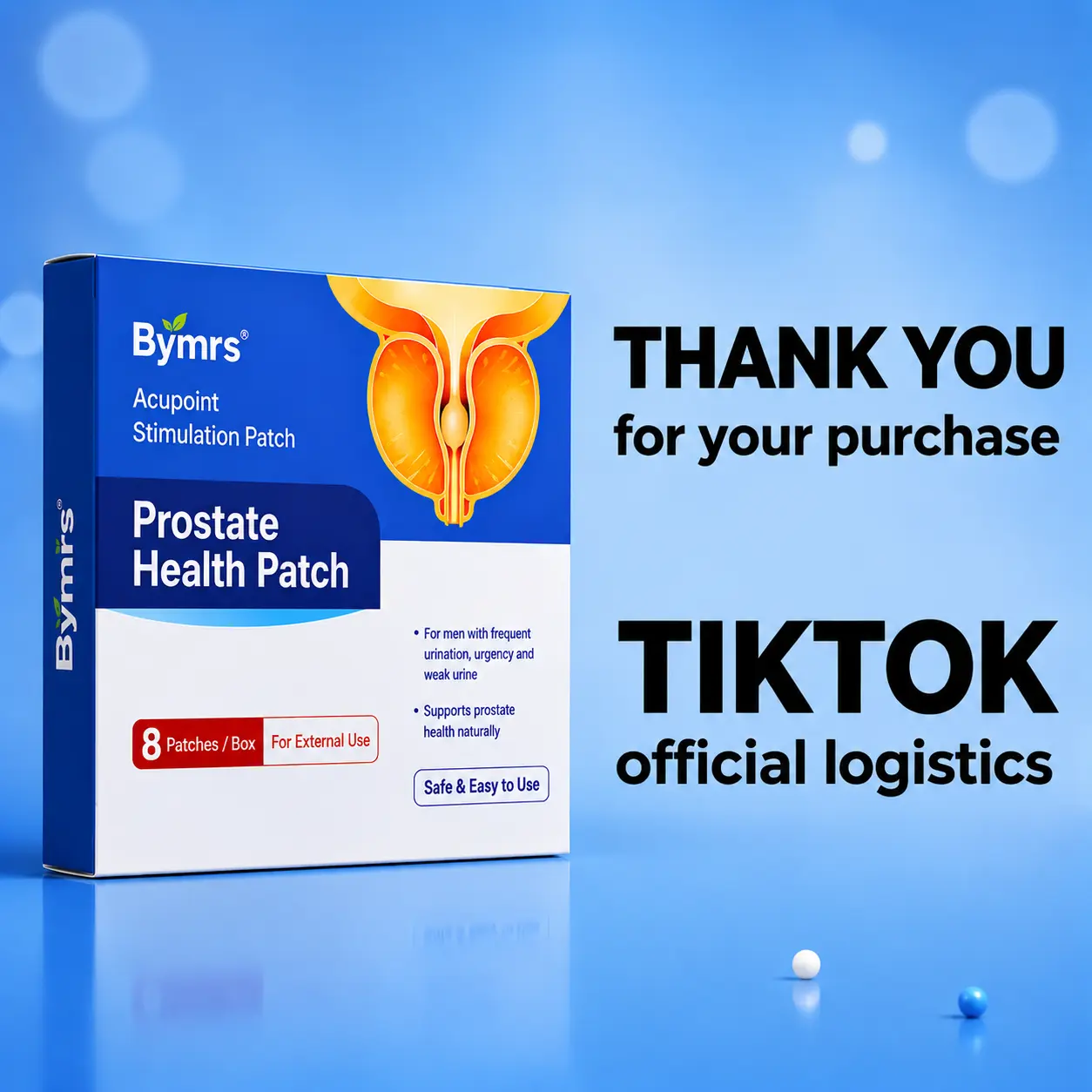 Bymrs Men’s Prostate Patch —— electronic virtual voucher, electronic after-sales support, expedited shipping, faster production, faster delivery, official logistics (purchase does not include extra gifts).