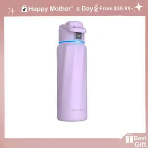 WATERH Boost Smart Water Bottle with APP - Insulated Stainless Steel Flask, Water Intake Tracker & Hydration Reminder, Portable Vacuum Thermal Cup, Wide Mouth Water Bottle for Travel & Gym,  , Free Christmas Sticker，Ideal Gift for Mother’s Day gift