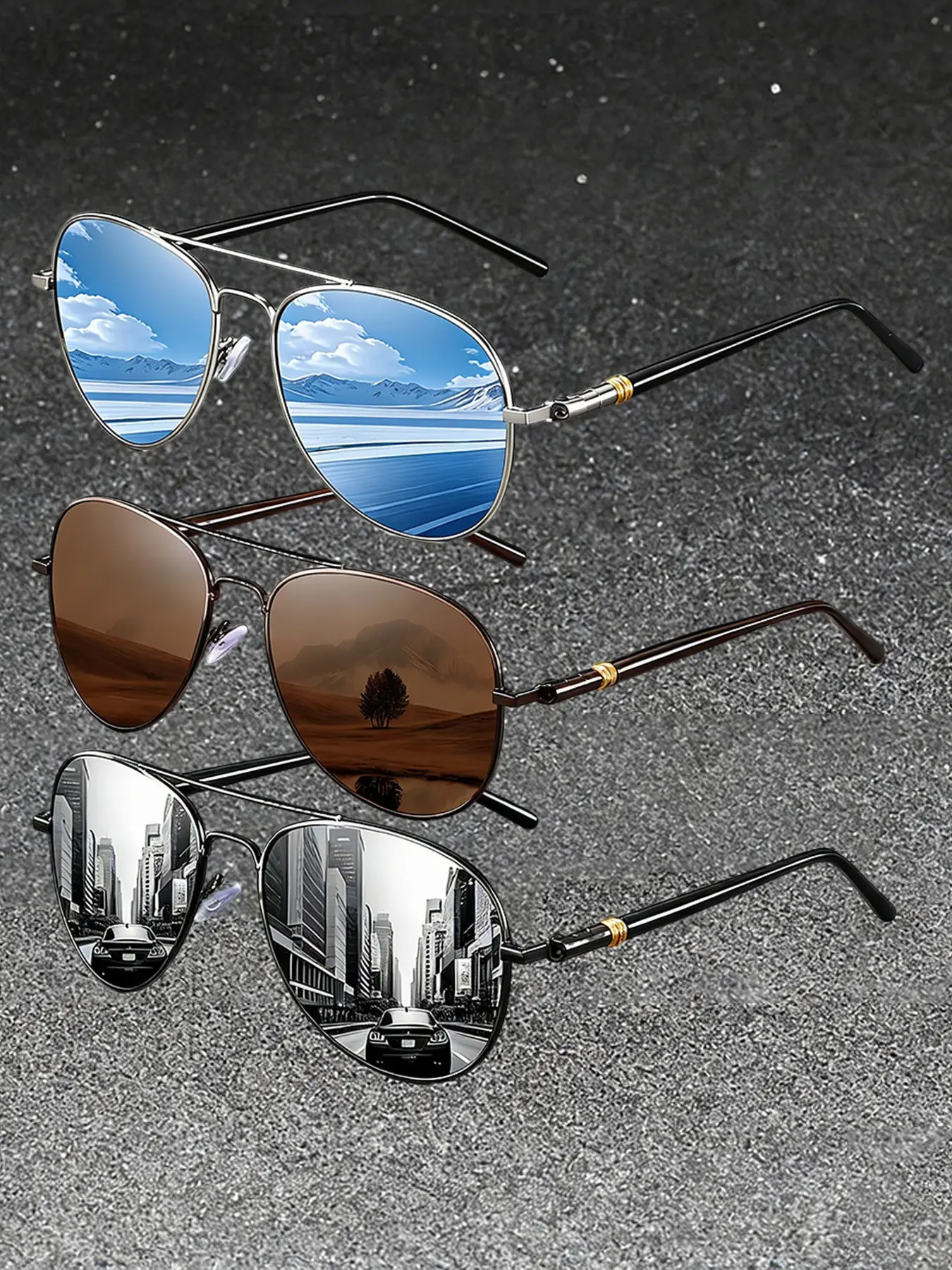 3 pairs of classic retro pilot astronaut glasses,available in multiple colors.adopt high-quality iron frame and rubber nose pad,comfortable and durable,fashionable glasses suitable for daily wear,trendy casual aviator,men's and women's trendy accessories