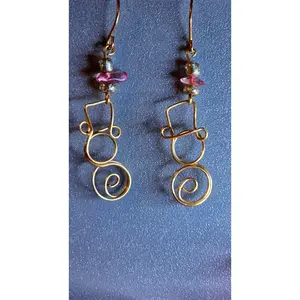 Frosty Filigree – Hand-Wrapped Brass Snowman Earrings