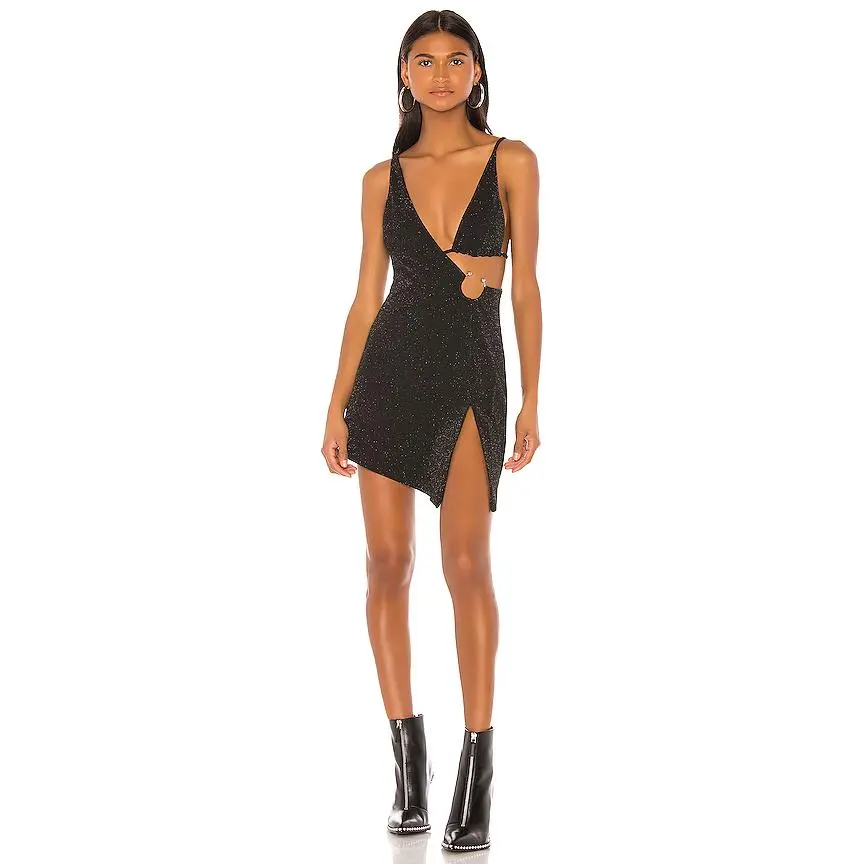 h:ours Rei Dress in Stardust Black
