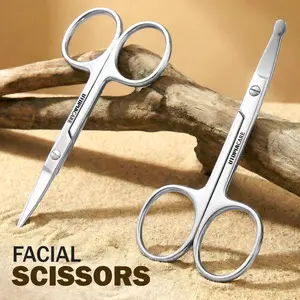 Utopia Care Stainless Steel Grooming Scissors – Sharp Precision Eyebrow, Nose Hair, Mustache & Beard Trimming Shears for Men & Women – Compact Silver