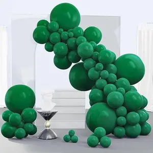 PartyWoo Green Balloons 140 pcs Different Sizes of 18 12 10 5 Inch Dark Green Balloon Arch Kit Garland for Birthday Graduation Bachelorette Dinosaur Jungle Golf Theme Party Decorations Green-Y56