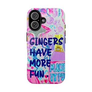 Glittercutie Gingers Have More Fun Phone Case Make It Fun Pink Preppy Collage Preppy Colorful School Girls Phone Cases Phone Cover Hard Case Tough 2-piece Magnetic Phone Case