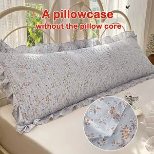 1pc Floral Pillowcase, Quilted Edge Design, Thickened Comfort, Breathable, Suitable for All Seasons, Bedding Accessory