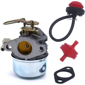New Carb for Tecumseh 640084B HSK40 HSK50 HS50 LH195SP Snowblower Carburetor with Primer Bulb & Fuel Line