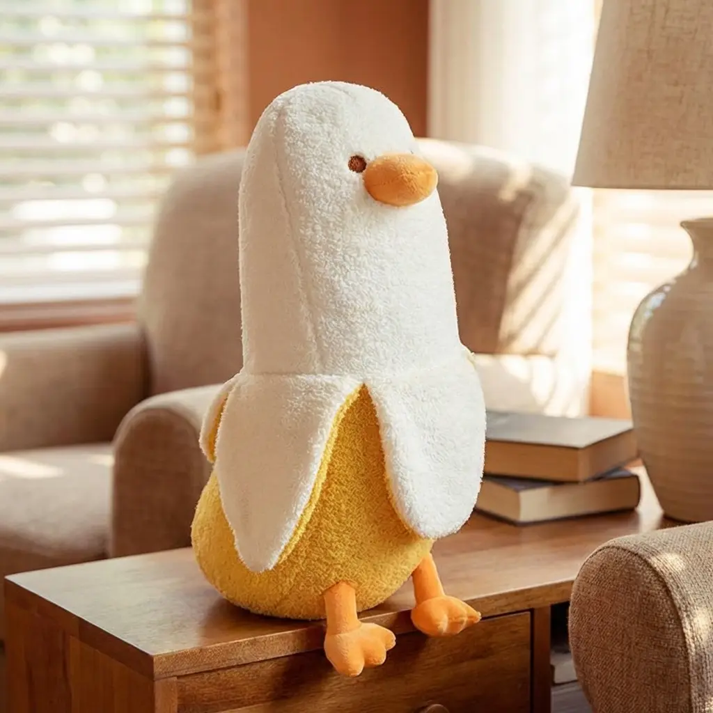 Funny Duck Plush Pillow - Cute Plushies, Character Shaped Animal Character Stuffed Toys, Soft Cuddly Kid-Happy Gift for Kids' Birthdays