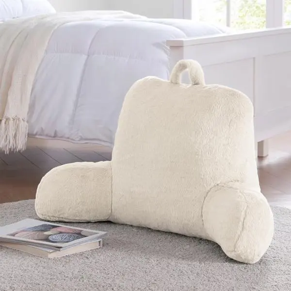 Mainstays Faux Fur Plush Backrest Pillow, Specialty Size