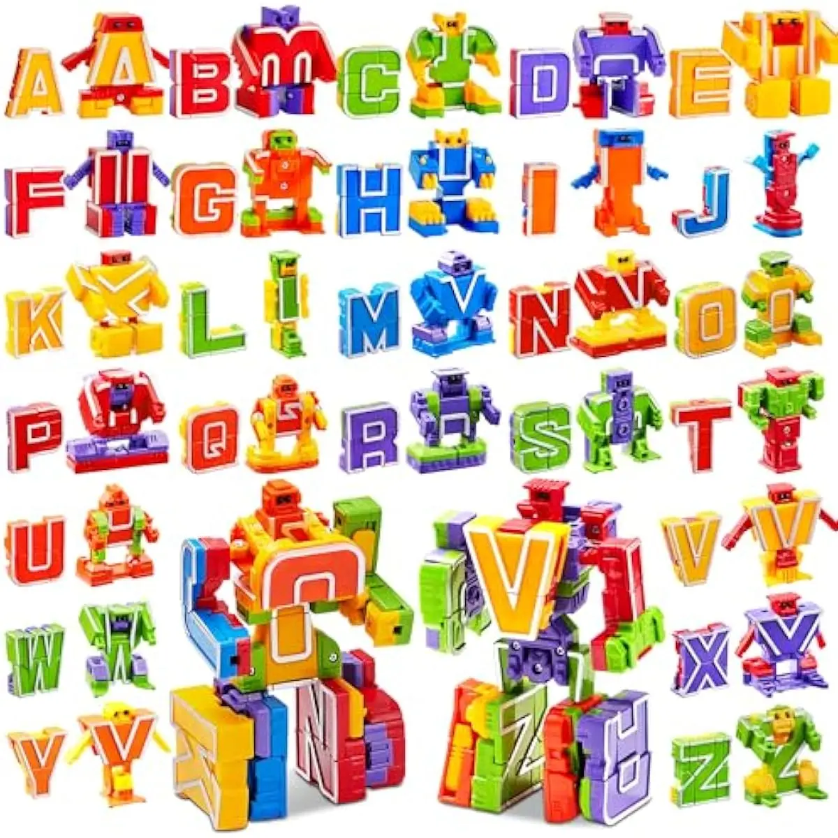 Alphabet Robots Toys for Kids, ABC Learning Toys, Alphabots, Letters, Toddlers Education Toy, Carnival Prizes, Treasure Box and Prize for Classroom, Birthday Gift for Kids 3 4 5 6 7 8