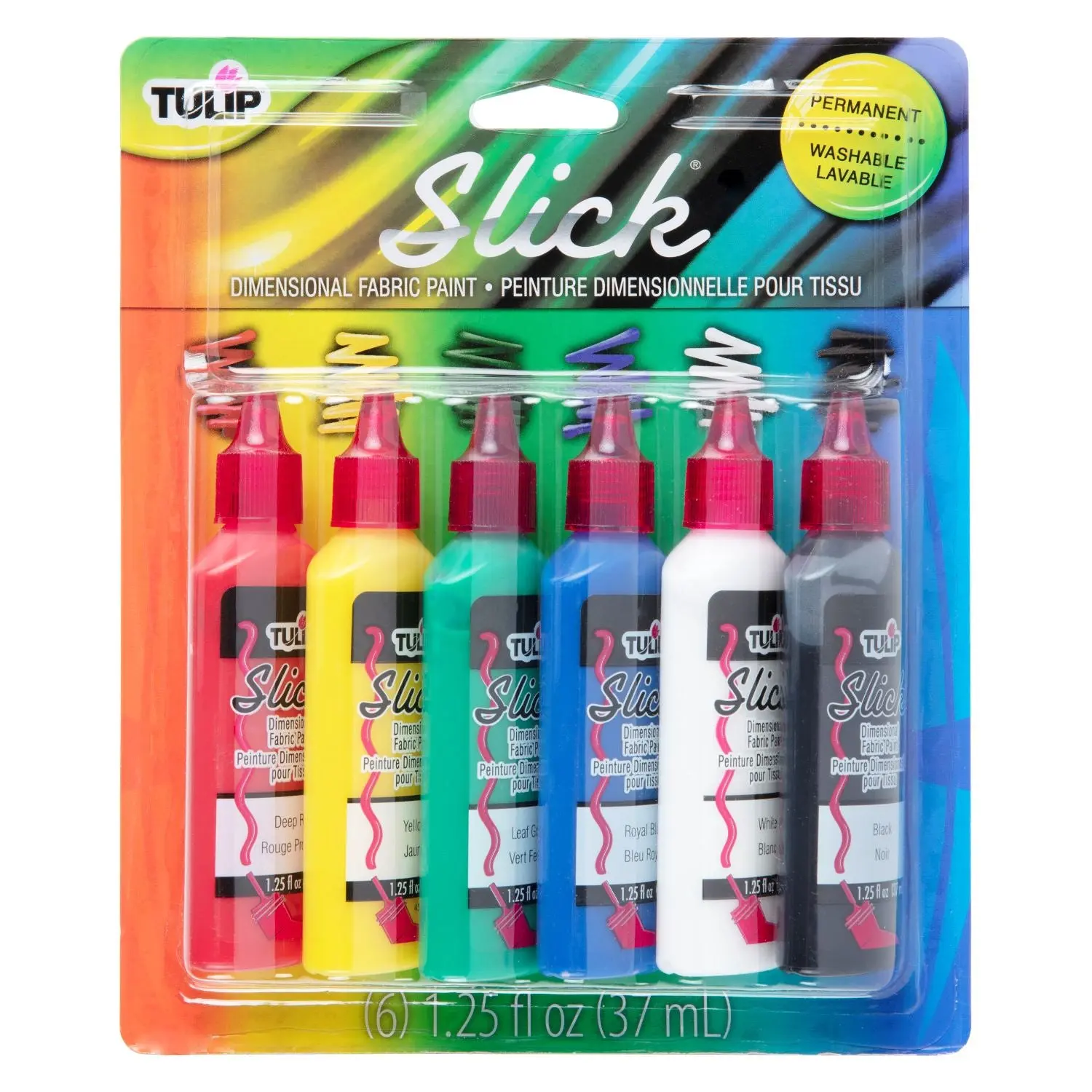 Tulip Puff Paint Slick, Multi-Surface Craft Paint, 1.25 fl oz 6 Pack