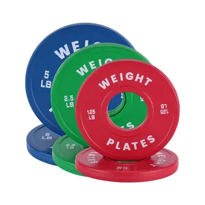 Colored Weight Plates, 1.25LB 2.5LB 5LB Set Fractional Change Plates with 2 Inch Steel Insert for Barbell, Rubber Bumper Weights Plate Set for Strength Training and Fitness Workouts