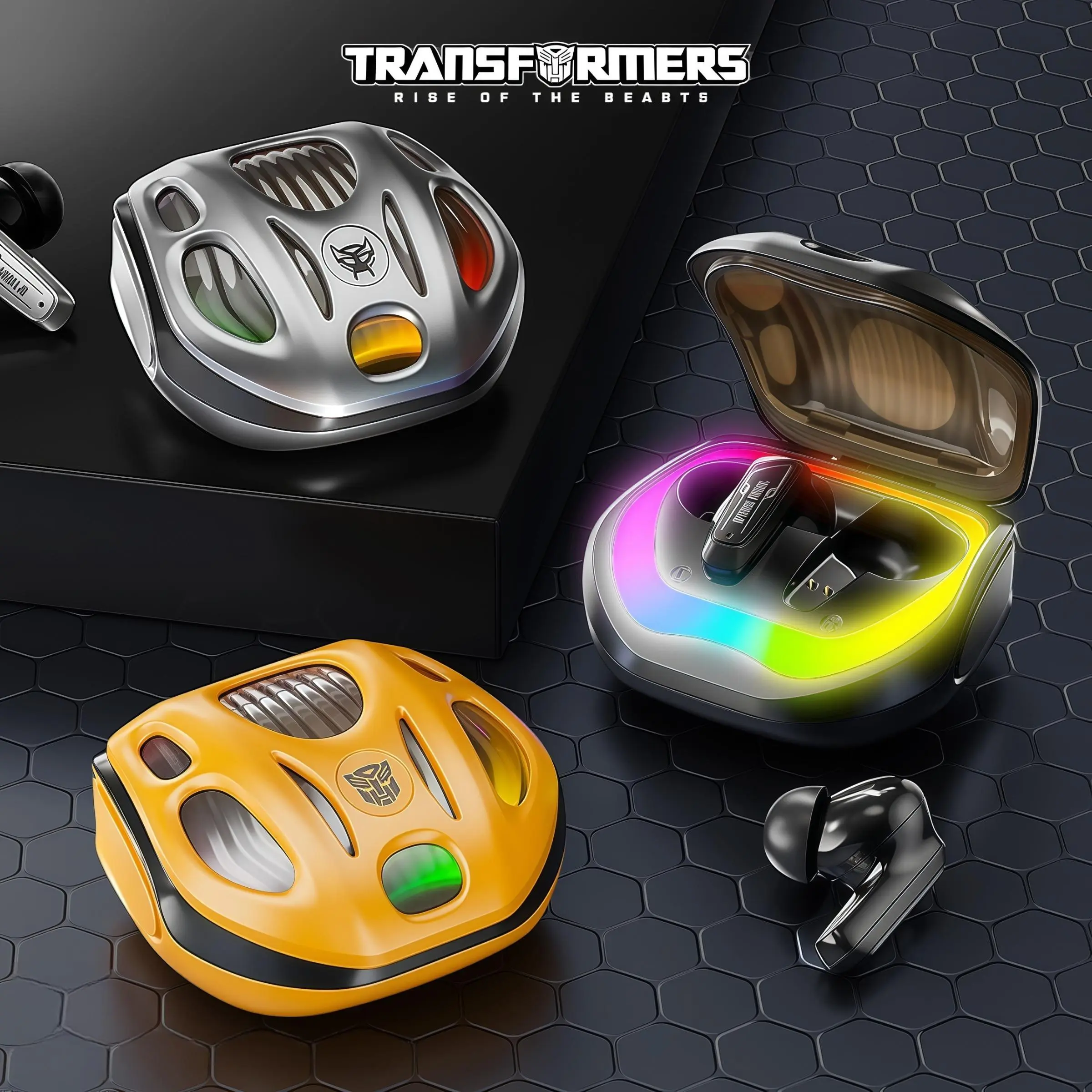 TRANSFORMERS Transformers T35 Wireless Headphones, Audio Wireless Earbuds, Bluetooth-compatible 5.4 Headphones with RGB Color Atmosphere Light, 360° Stereo Surround Sound Headphones, Audio