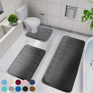 3 memory cotton pads, quick absorbing washable pad, non slip thick bath pad, machine washable carpet, shower room carpet, kitchen carpet, laundry room, bedroom, shower, bathroom accessories, Bathroom Floor Mat, Bathroom Drying Doormat