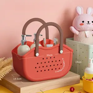 Bath Basket Handheld Shower Basket Bathroom Toiletries Storage Basket Small Basket Organizer Plastic Bathing Basket
