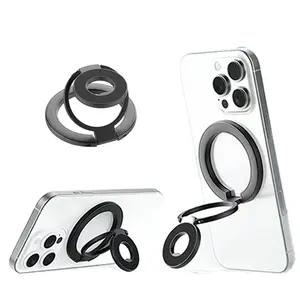 Multi Functional Triple Fold Magnetic Phone Holder 2-in-1 Finger Ring Holder,  360°Rotation adjustment,Stable Adsorption, Metal Alloy Phone Holder,magnetic phone grip magsafe phone stand,Suitable for All Phones,