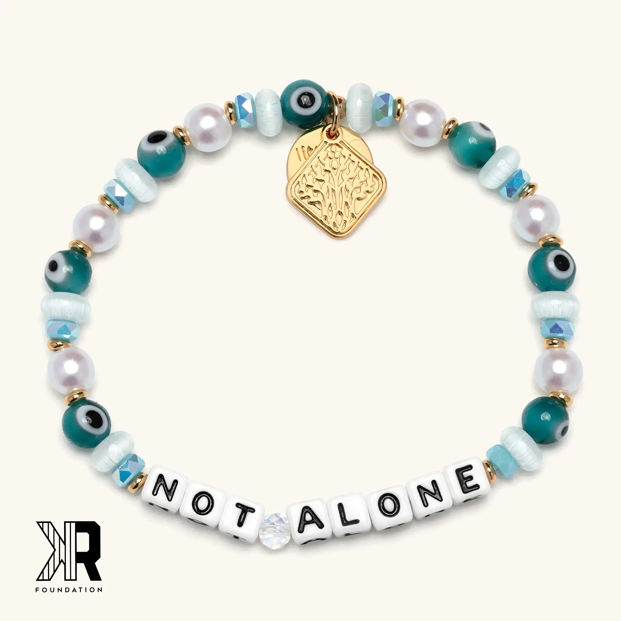 Little Words Project Stackable Beaded Bracelets for Adults - Support for Infertility, Crystal & Glass & Faux Pearl Beads, Evil Eye Printed Glass, Trackable ID Kindness Gift, Arm Candy Accessories, Costume Jewelry, Choking Hazard Small Parts