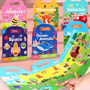 Interactive Silent Book for Kids, Reusable Educational Sticker Book, Early Learning Toy, Boosts Motor Skills & Cognitive Abilities, Preschool Learning Book, Activity Books