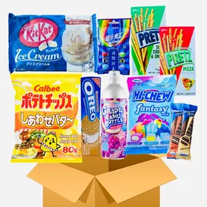 Japanese Snack Box Kit Kats, Cup Noodle, Ramune Soda, Chips, Oreos, Chocolate and Candy + More Surprise Gummies/Candies
