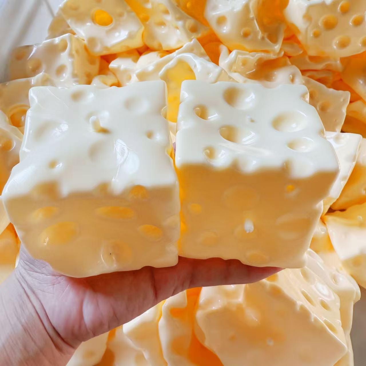1pc 7cm Square Ultrathin Cheese Ball Squishy, TPR Shell Slow Rebound Squeeze Toy, Birthday/Halloween Gift, Perfect Gift, Stress Relief Gift For Everyone, Easter Bonus
