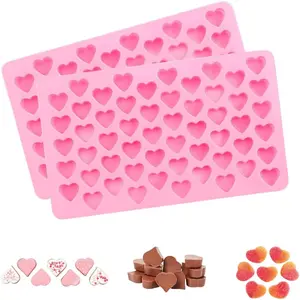 2 Pack Heart  Molds Non-Stick  Grade  Molds Baking Mold  Candy Mold, for Jelly, Homemade , Candy, ,candle,lacquer seal Making Supplies