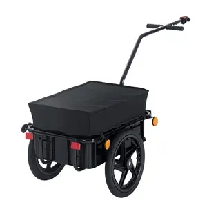 Bicycle Cargo Trailer with Removable Box, 600D Oxford Waterproof Cover, 2x16" Wheels, 88 lbs Capacity & Triple Reflectors (Bike Wagon Trailer for Cycling Outdoor Use)