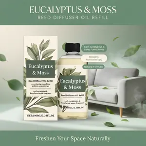 Eucalyptus Moss Aromatherapy Diffuser Oil - Fresh Woody Forest Scent, Long Lasting Elegant Home Fragrance & Air Freshener