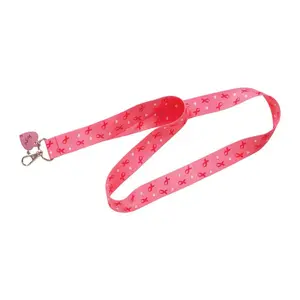 Hillman Breast Cancer Awareness Polyester Multicolored Decorative Key Chain Lanyard (Pack of 6).