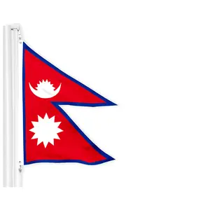 Nepal Nepali Flag|   3x5 Ft|   Printed 150D Polyester - Indoor/Outdoor, Vibrant Colors, Brass Grommets, Quality Polyester, Much Thicker More Durable Than 100D 75D Polyester