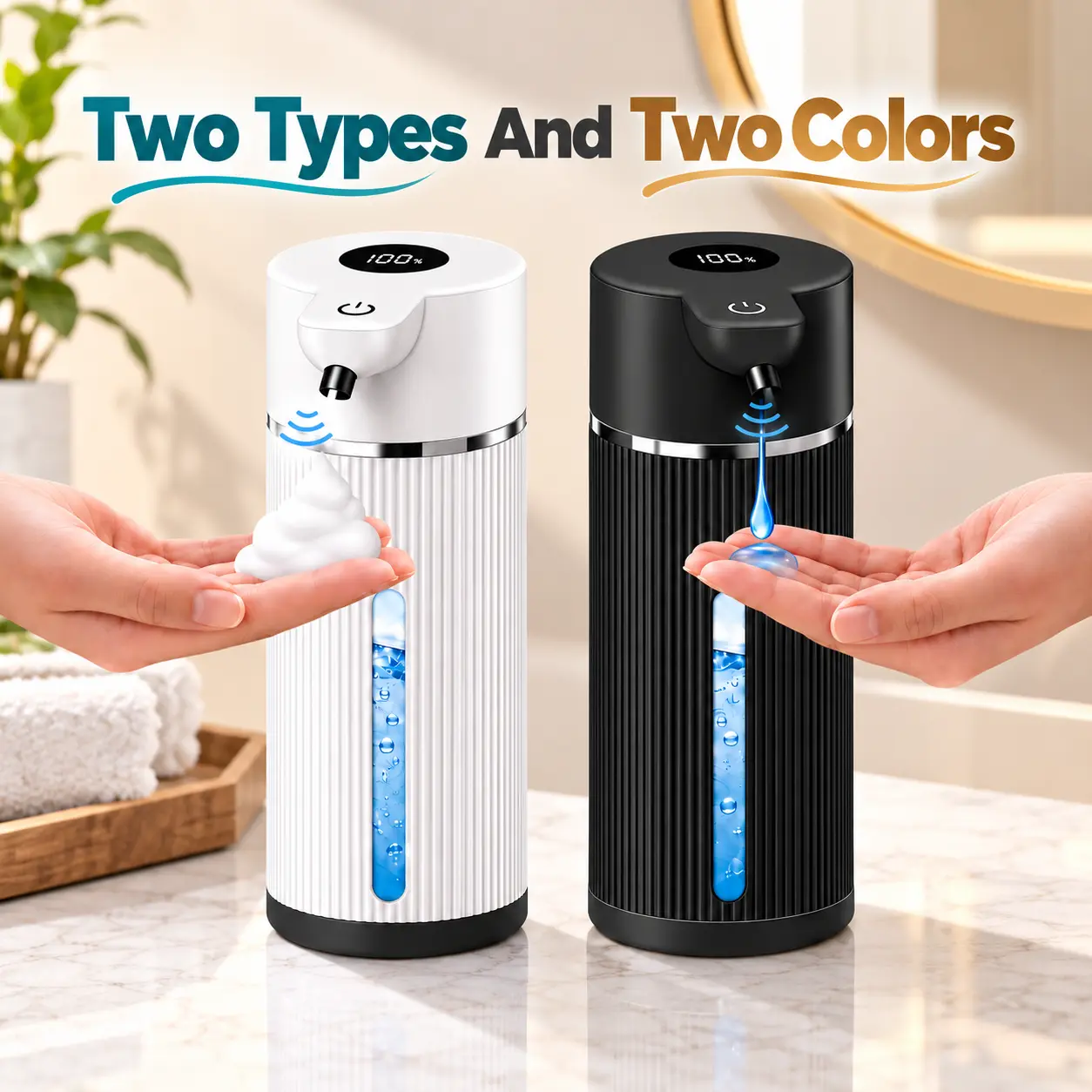 Bathroom Home Supplies Soap Dispenser - 2 Types with Full Capacity Indicator