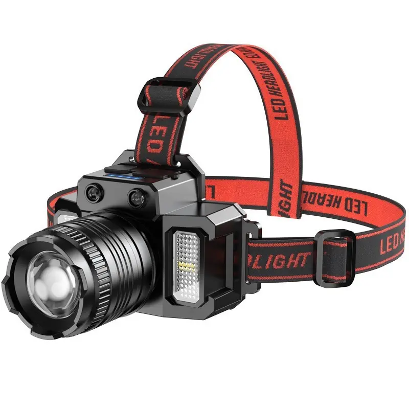 USB Rechargeable Headlamp - High Lumen LED Headlight with 5 Modes, Adjustable Forehead Design, Long Runtime, Waterproof Flashlight for Camping, Hiking, High Lumen Flashlight