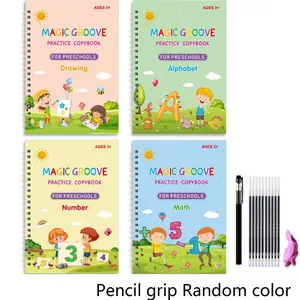 Magic Practice Book Set, Reusable 4 Books with Pen & Ink Refills, Perfect Gift for Kids, Fun Daily Activities & Holidays