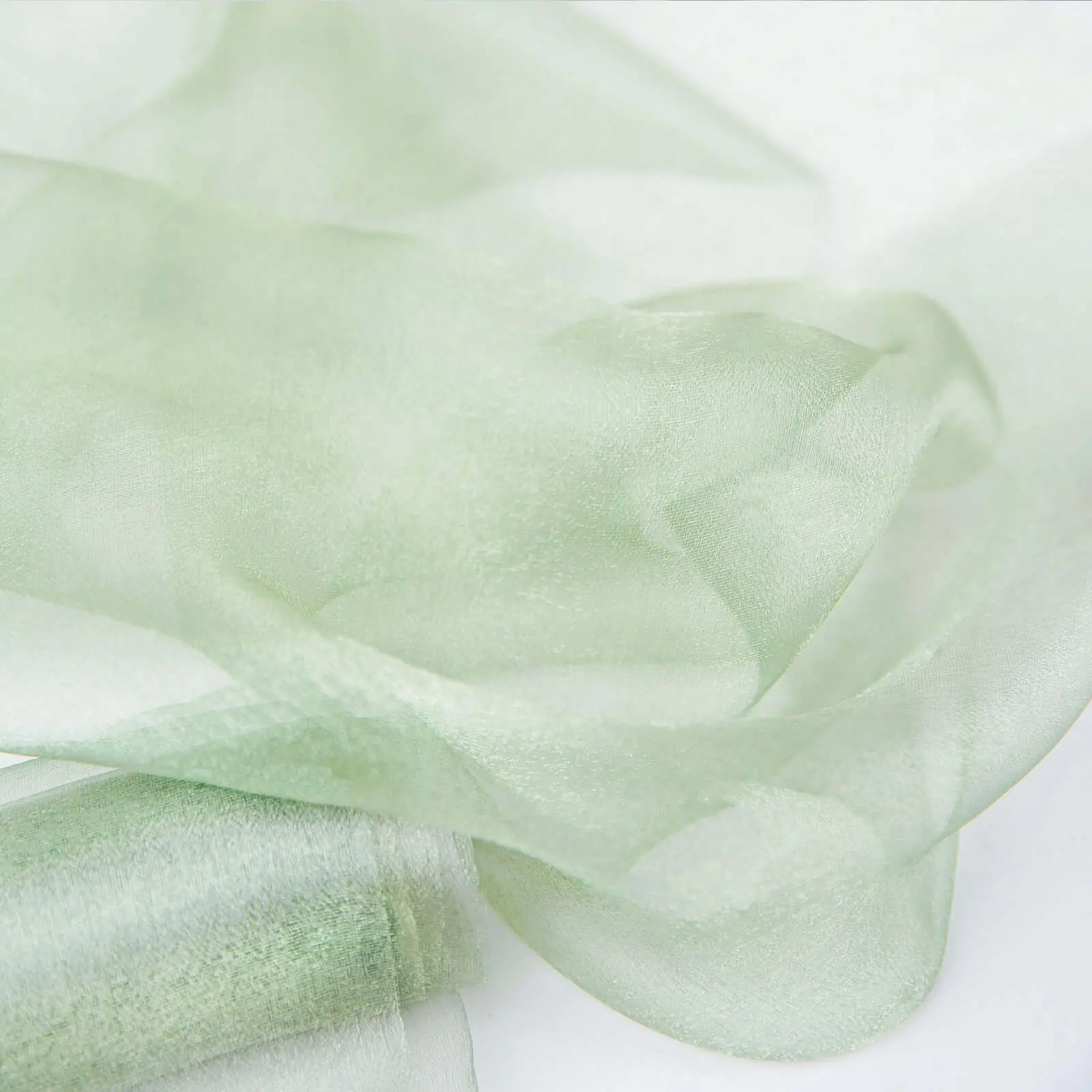 12"x10yd Sage Green Sheer Chiffon Fabric Bolt, Chiffon Material for DIY Voile Drapery Projects