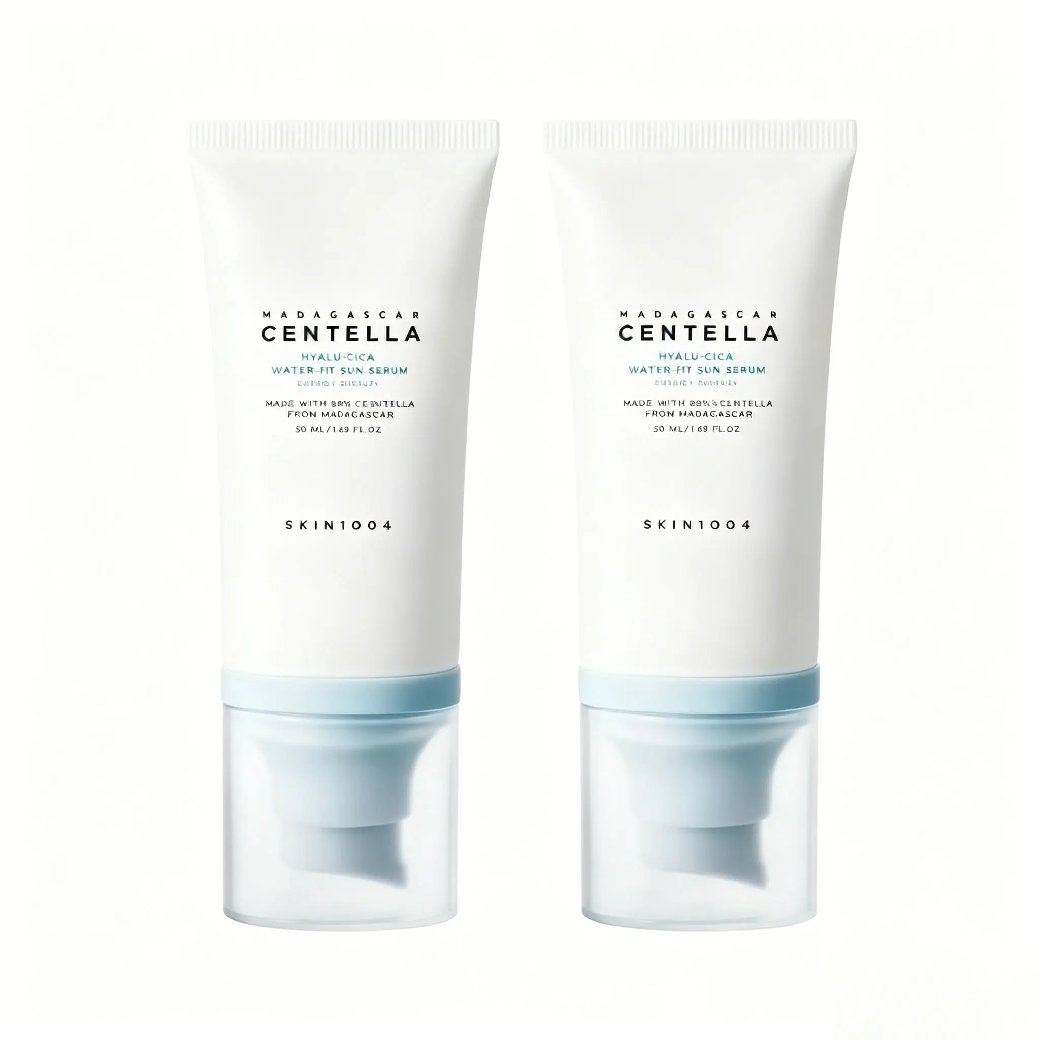 SKIN1004 Centella Hyalu-Cica Water-Fit Sun Serum (Original Korean Formula, SPF 50+ PA++++) Lightweight daily sunscreen, travel essential, K-beauty sun care; leaves no white cast, features a hydrating cream texture, and is suitable for sensitive skin.