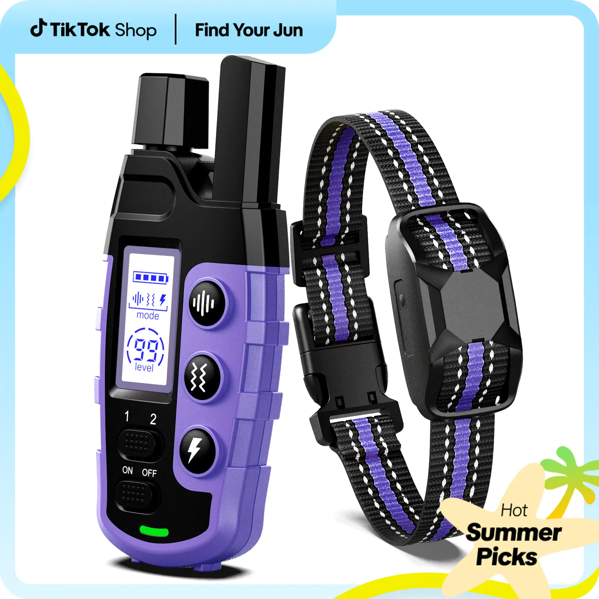 Dog Shock Collar with Remote for 5-120lbs Small Medium Large Dogs, Rechargeable 3300Ft Dog Training Collar, Waterproof e Collar with 3 Training Modes training mode #cozyvibes #petlife #fathersdaygift